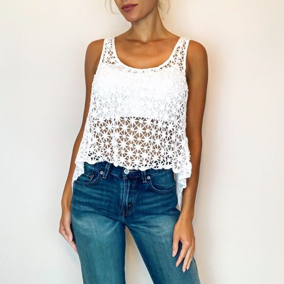 Crochet crop top high-low - Picture 1 of 9